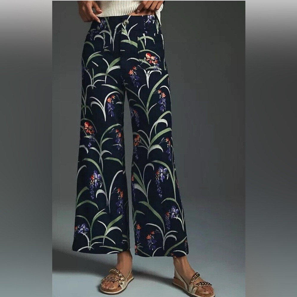 Anthropologie Maeve The Colette Pant - Black Nature Pattern - Size 31